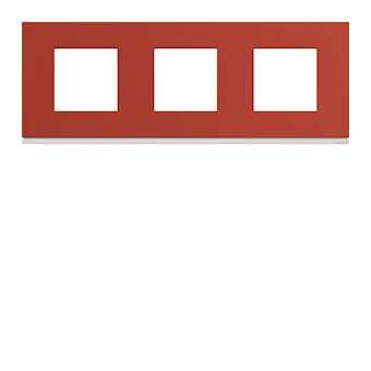 Plaque gallery plastique peint 3 postes horizontale 71mm eglantine|Hager-HAGWXP0613