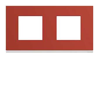 Plaque gallery plastique peint 2 postes horizontale 71mm eglantine|Hager-HAGWXP0612