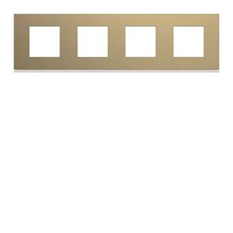 Plaque gallery plastique peint 4 postes horizontale 71mm champagne|Hager-HAGWXP0414