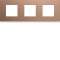 Plaque gallery plastique peint 3 postes horizontale 71mm rosé|Hager-HAGWXP0513