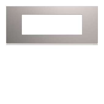 Plaque gallery plastique peint 6 modules entraxe 57mm titane|Hager-HAGWXP0106