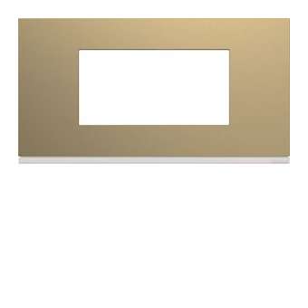 Plaque gallery plastique peint 4 modules entraxe 71mm champagne|Hager-HAGWXP0404