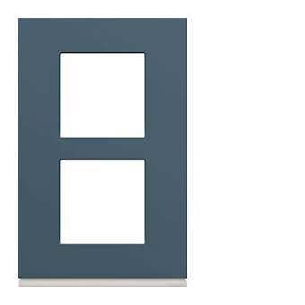 Plaque gallery plastique peint 2 postes verticale 57mm river|Hager-HAGWXP0722