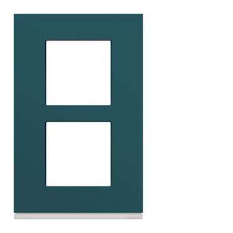 Plaque gallery plastique peint 2 postes verticale 57mm peacock|Hager-HAGWXP0822