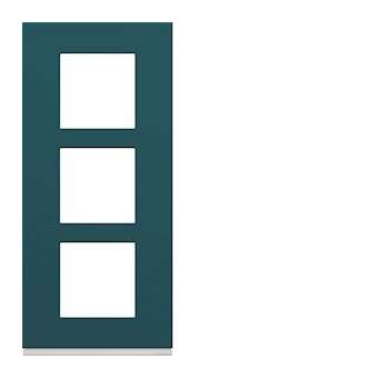 Plaque gallery plastique peint 3 postes verticale 57mm peacock|Hager-HAGWXP0823