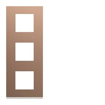 Plaque gallery plastique peint 3 postes verticale 71mm rosé|Hager-HAGWXP0543