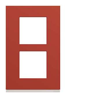 Plaque gallery plastique peint 2 postes verticale 57mm eglantine|Hager-HAGWXP0622