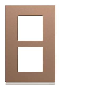 Plaque gallery plastique peint 2 postes verticale 57mm rosé|Hager-HAGWXP0522