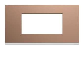 Plaque gallery plastique peint 4 modules entraxe 71mm rosé|Hager-HAGWXP0504