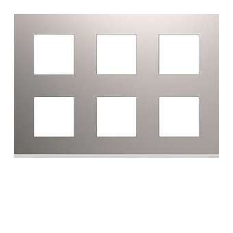 Plaque gallery plastique peint 2x3x2 modules titane|Hager-HAGWXP0186