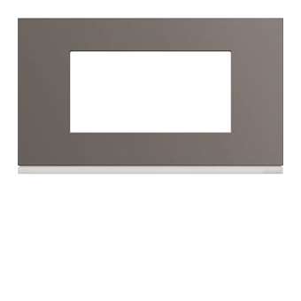 Plaque gallery plastique peint 4 modules entraxe 57mm taupe|Hager-HAGWXP0934