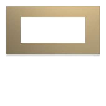 Plaque gallery plastique peint 5 modules entraxe 71mm champagne|Hager-HAGWXP0405