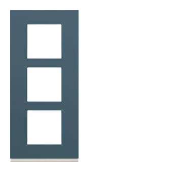 Plaque gallery plastique peint 3 postes verticale 57mm river|Hager-HAGWXP0723