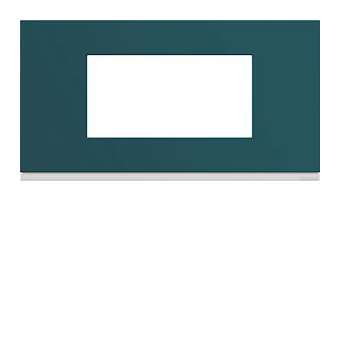 Plaque gallery plastique peint 4 modules entraxe 71mm peacock|Hager-HAGWXP0804