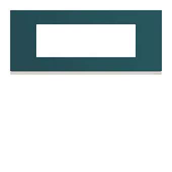Plaque gallery plastique peint 6 modules entraxe 57mm peacock|Hager-HAGWXP0806