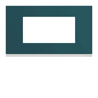 Plaque gallery plastique peint 4 modules entraxe 57mm peacock|Hager-HAGWXP0834