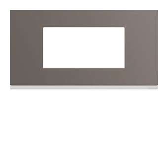 Plaque gallery plastique peint 4 modules entraxe 71mm taupe|Hager-HAGWXP0904