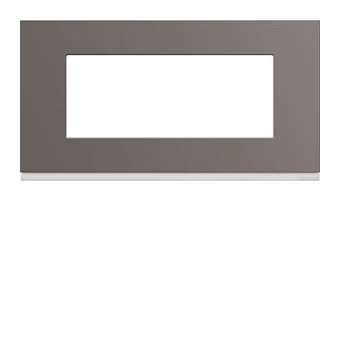 Plaque gallery plastique peint 5 modules entraxe 71mm taupe|Hager-HAGWXP0905