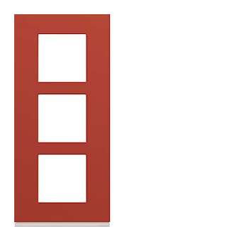 Plaque gallery plastique peint 3 postes verticale 57mm eglantine|Hager-HAGWXP0623