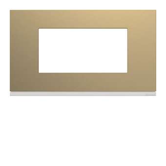 Plaque gallery plastique peint 4 modules entraxe 57mm champagne|Hager-HAGWXP0434