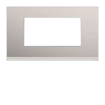 Plaque gallery 4 modules entraxe 57mm placage aluminium|Hager-HAGWXP2034