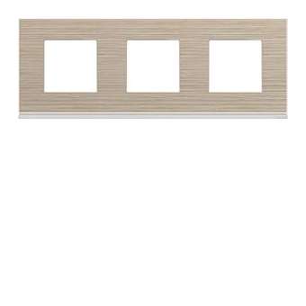 Plaque gallery 3 postes horizontale 71mm latté|Hager-HAGWXP2513
