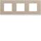 Plaque gallery 3 postes horizontale 71mm latté|Hager-HAGWXP2513