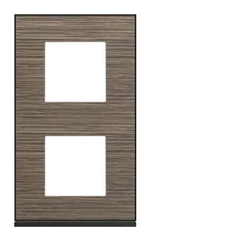 Plaque gallery 2 postes verticale 71 mm pecan|Hager-HAGWXP2442