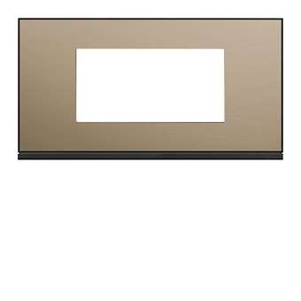 Plaque gallery 4 modules entraxe 71mm placage bronze|Hager-HAGWXP2204