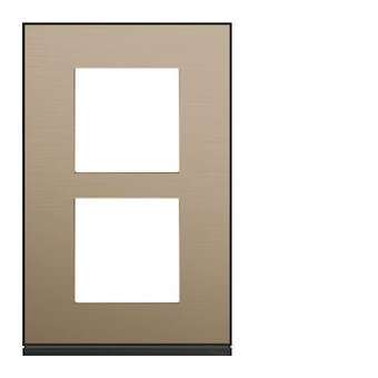 Plaque gallery 2 postes verticale 57mm placage bronze|Hager-HAGWXP2222
