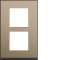 Plaque gallery 2 postes verticale 57mm placage bronze|Hager-HAGWXP2222