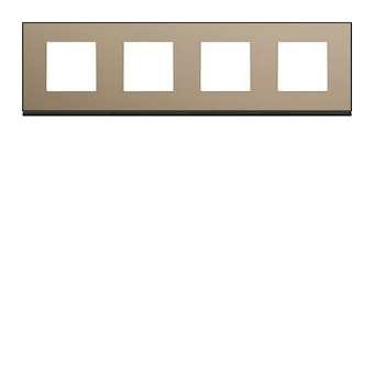 Plaque gallery 4 postes horizontale 71mm placage bronze|Hager-HAGWXP2214