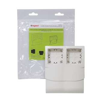 Cadre double pour appareillage apparent - pour plinthe 80x20mm|Legrand-LEG098992