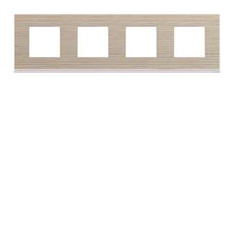 Plaque gallery 4 postes horizontale 71mm latté|Hager-HAGWXP2514