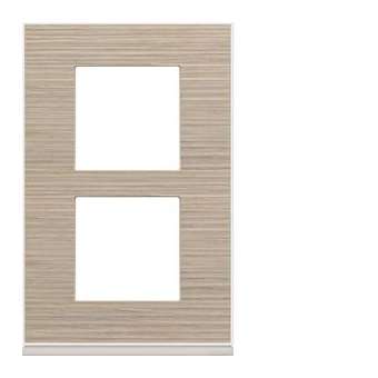 Plaque gallery 2 postes verticale 57mm latté|Hager-HAGWXP2522