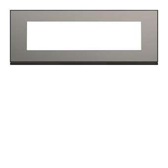 Plaque gallery 8 modules entraxe 71mm placage steel|Hager-HAGWXP2108