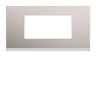 Plaque gallery 4 modules entraxe 71mm placage aluminium|Hager-HAGWXP2004