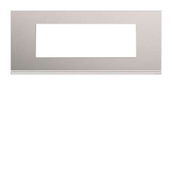 Plaque gallery 6 modules entraxe 71mm placage aluminium|Hager-HAGWXP2006
