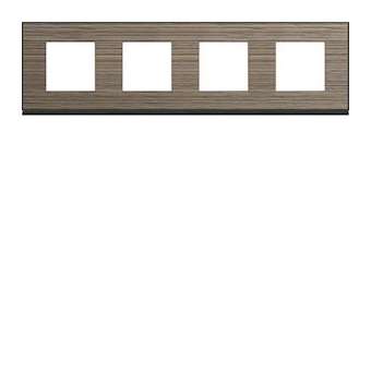 Plaque gallery 4 postes horizontale 71mm pecan|Hager-HAGWXP2414