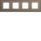 Plaque gallery 4 postes horizontale 71mm pecan|Hager-HAGWXP2414