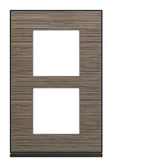 Plaque gallery 2 postes verticale 57mm pecan|Hager-HAGWXP2422