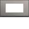 Plaque gallery 4 modules entraxe 57mm placage steel|Hager-HAGWXP2134