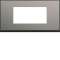 Plaque gallery 4 modules entraxe 71mm placage steel|Hager-HAGWXP2104