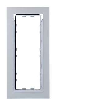 Kallysta épure plaque 3 postes verticale entraxe57 alu brossé col Metalia Alba|Hager-HAGWK877