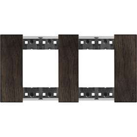 Plaque de finition Living Now Collection Les Noirs 2x2 modules finition Noyer|Bticino-TICBTKA4802M2LG