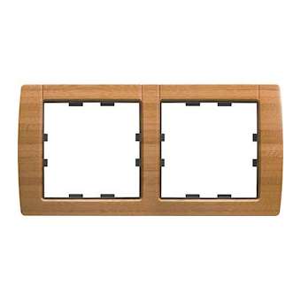 Kallysta classic plaque 2 postes horizontale entraxe 71 bois massif Bamboo|Hager-HAGWK582