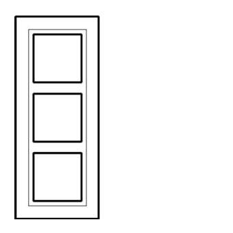 Kallysta épure plaque 3 postes verticale entraxe71 alu brossé col Metalia Alba|Hager-HAGWK879