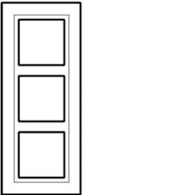 Kallysta épure plaque 3 postes verticale entraxe71 alu brossé col Metalia Alba|Hager-HAGWK879