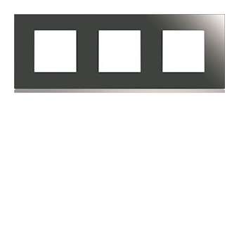 Plaque gallery 3 postes horizontale 71mm matiere mirror glass|Hager-HAGWXP5013