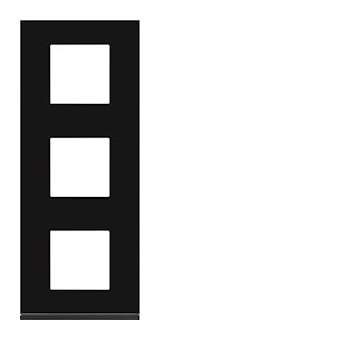 Plaque gallery 3 postes verticale 71mm matiere midnight glass|Hager-HAGWXP4143